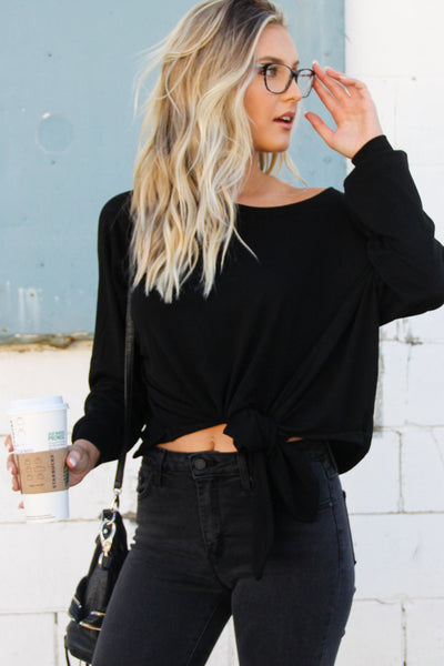 Black Tie The Knot Knit Sweatshirt