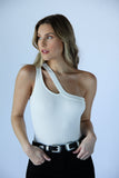 Ivory One Shoulder Bodysuit